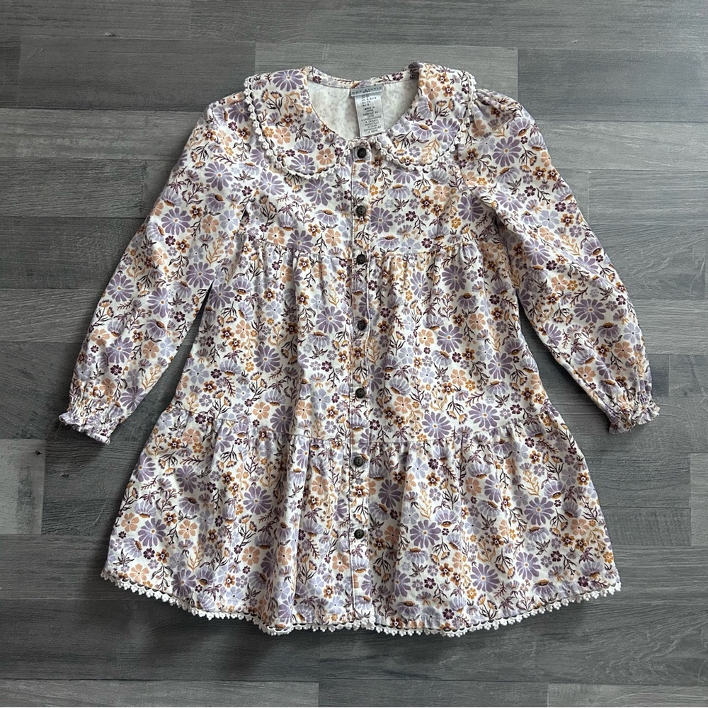 Max Studio Kids Girls Floral Button-Up Dress 5T